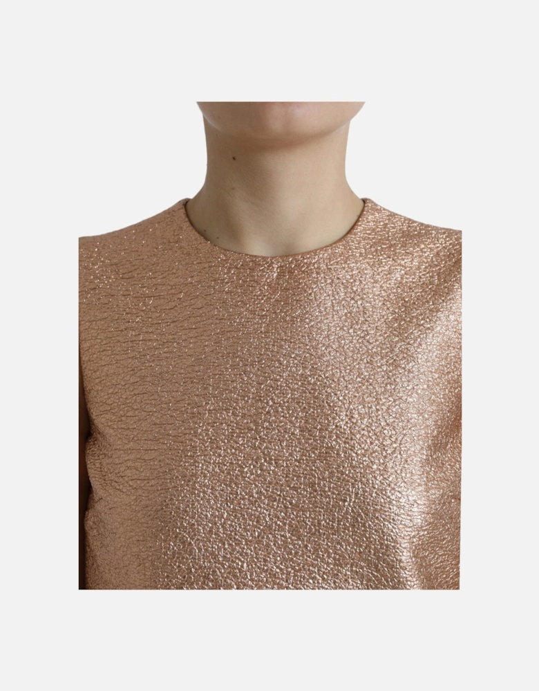 Metallic Mini Shift Dress ALine Women - Pink Dresses