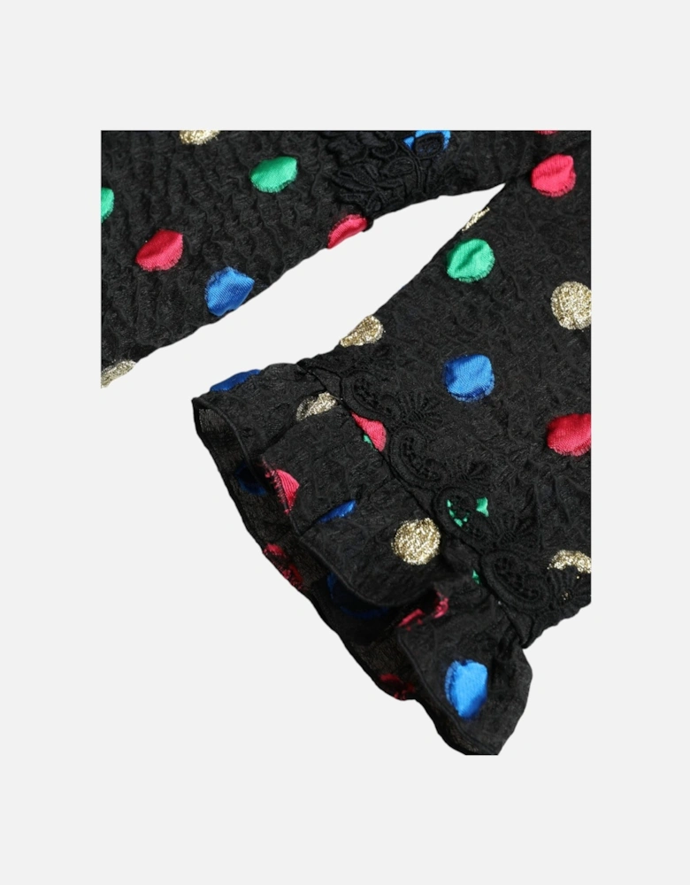 Pencil Dress Multicolor Polka Dot 34 Sleeves Women - Black Dresses