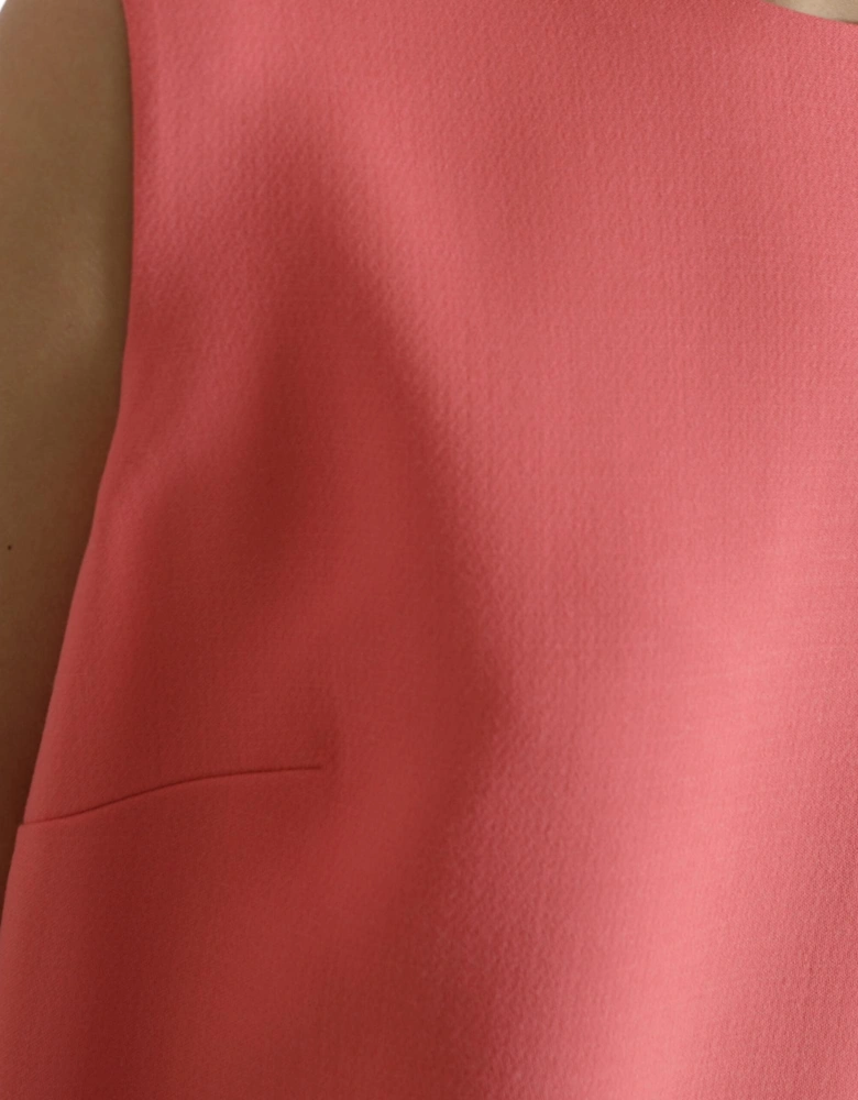 Sleeveless Virgin Wool Shift Mini Dress Women - Pink Dresses