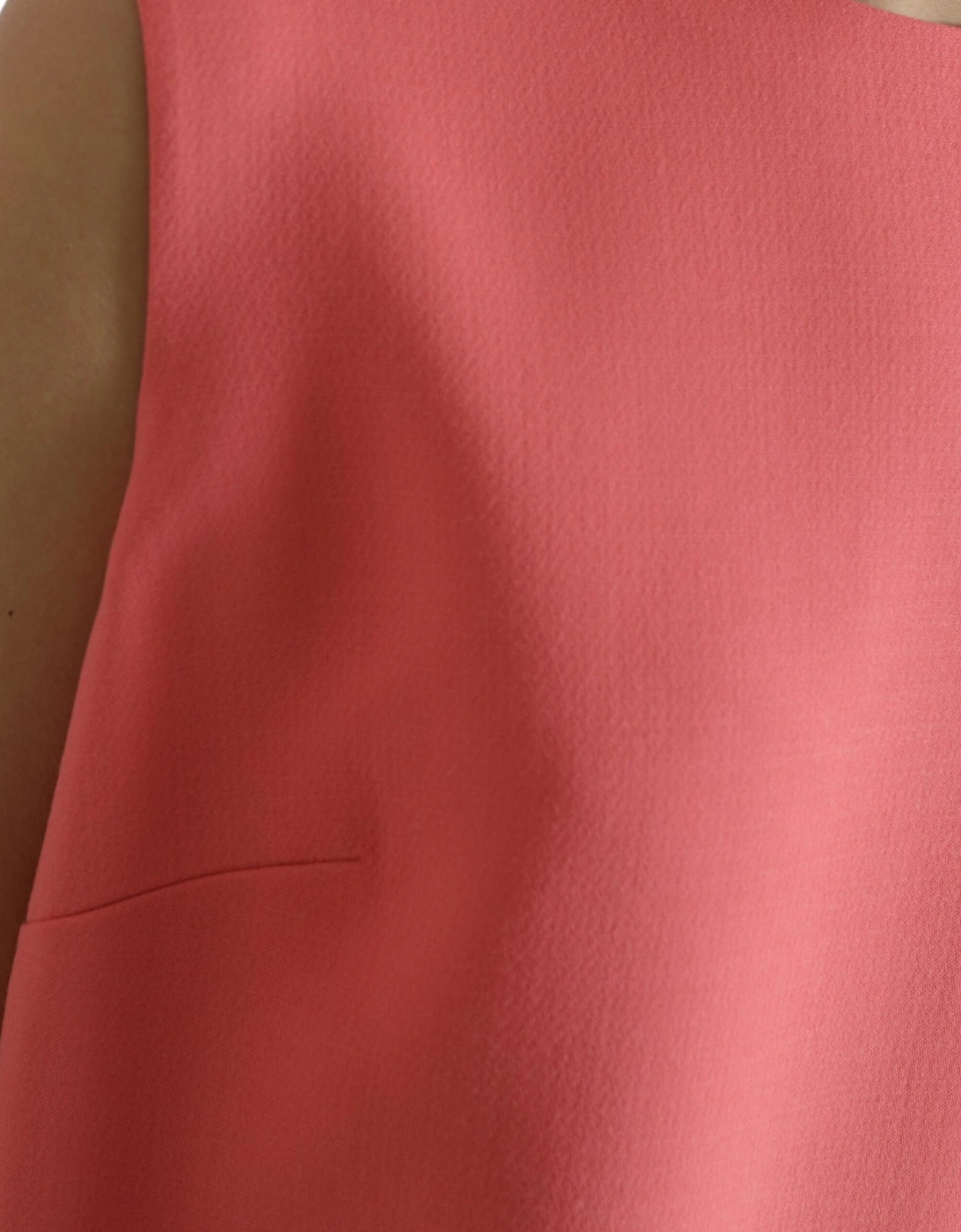 Sleeveless Virgin Wool Shift Mini Dress Women - Pink Dresses