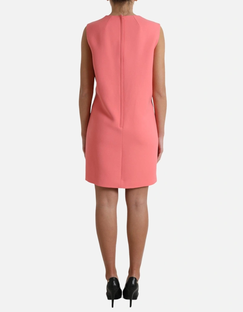 Sleeveless Virgin Wool Shift Mini Dress Women - Pink Dresses