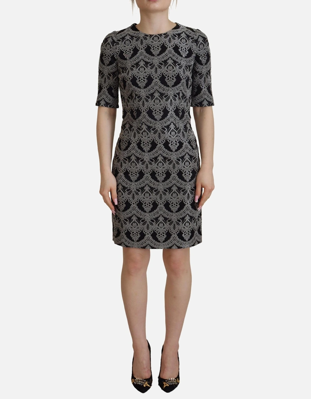 Lace Sheath Dress Embroidered Mini Dress Women - Black Dresses, 7 of 6