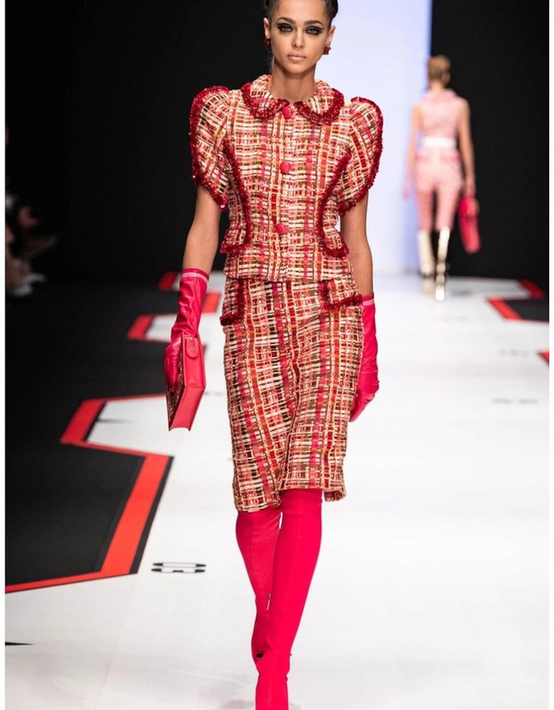 Tweed Jacket Puff Sleeves EL8283 Women - Pink Suits