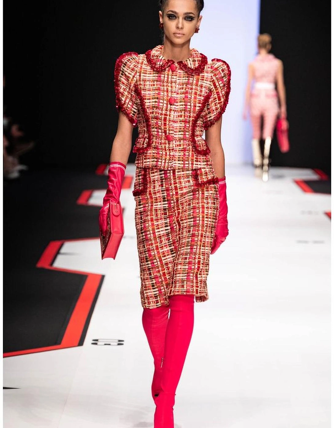 Tweed Jacket Puff Sleeves EL8283 Women - Pink Suits