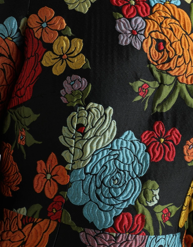 Floral Brocade Dress Multicolor Women - Black Dresses