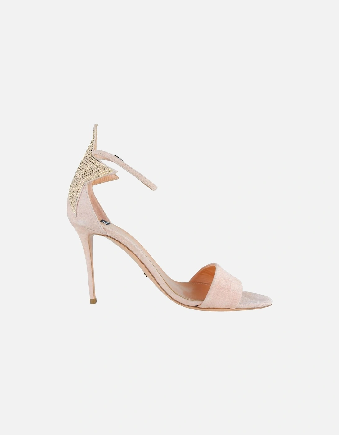 Suede Calfskin Sandals with Metal Studs Women - Pink Pumps, 5 of 4