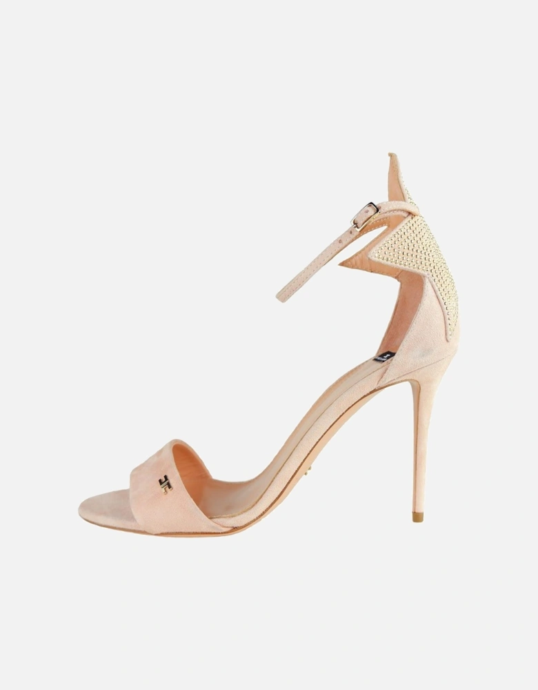 Suede Calfskin Sandals with Metal Studs Women - Pink Pumps