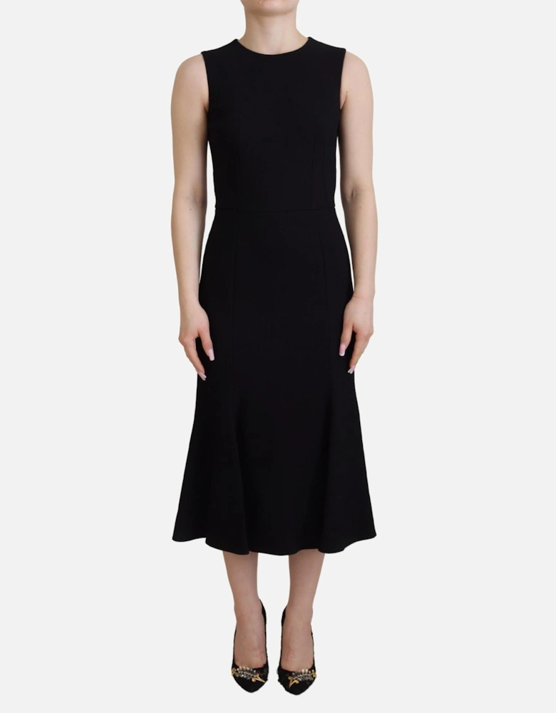 ALine Midi Dress Sleeveless Women - Black Dresses