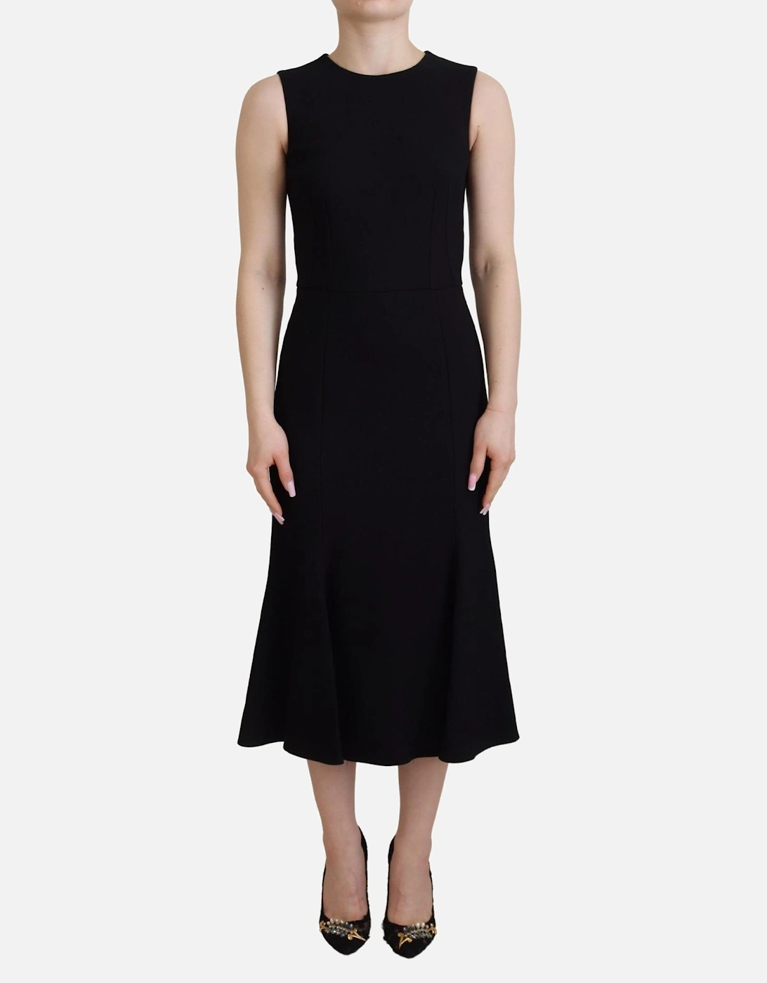 ALine Midi Dress Sleeveless Women - Black Dresses, 6 of 5