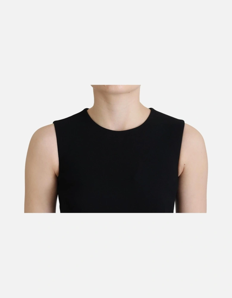 ALine Midi Dress Sleeveless Women - Black Dresses