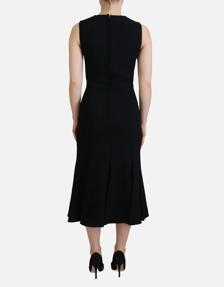 ALine Midi Dress Sleeveless Women - Black Dresses