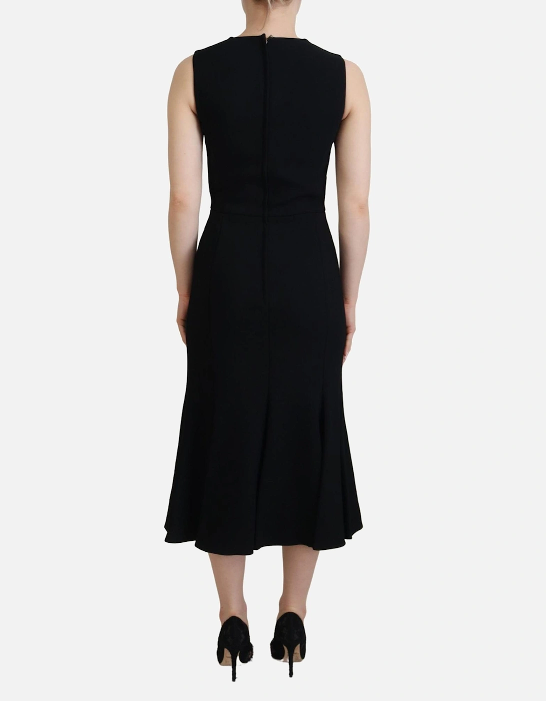 ALine Midi Dress Sleeveless Women - Black Dresses