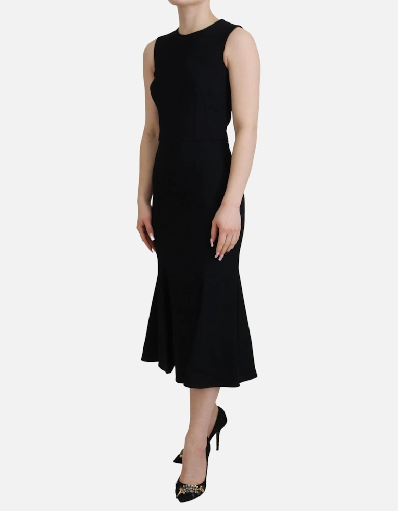 ALine Midi Dress Sleeveless Women - Black Dresses