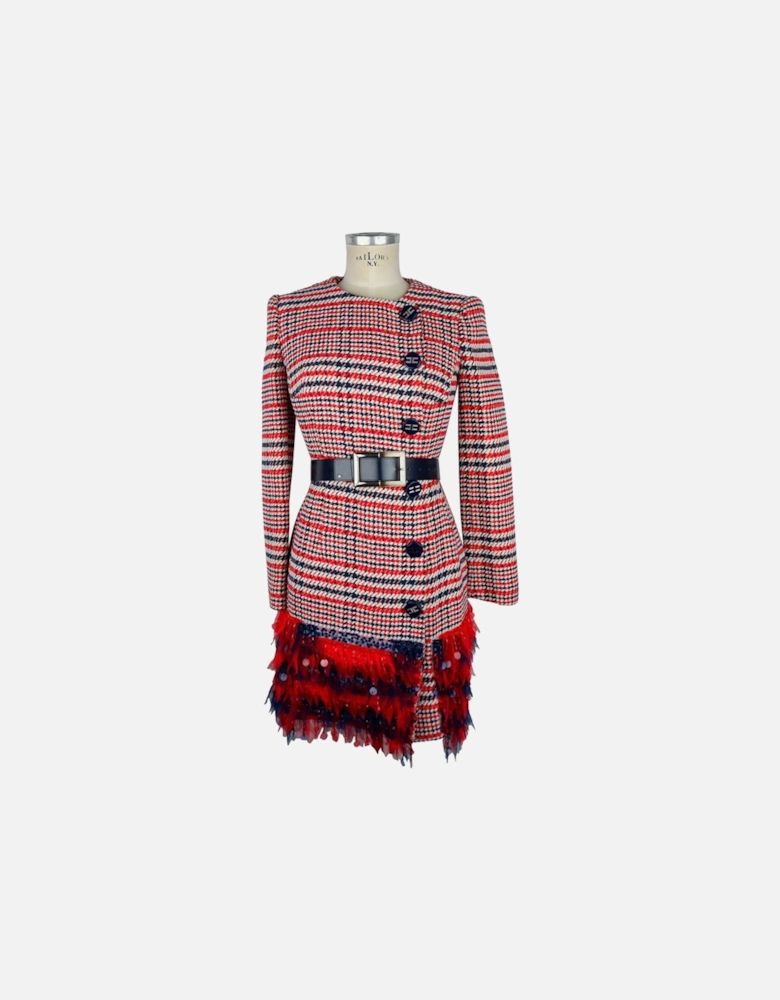 Red Houndstooth Coat EL8348 Women Dresses