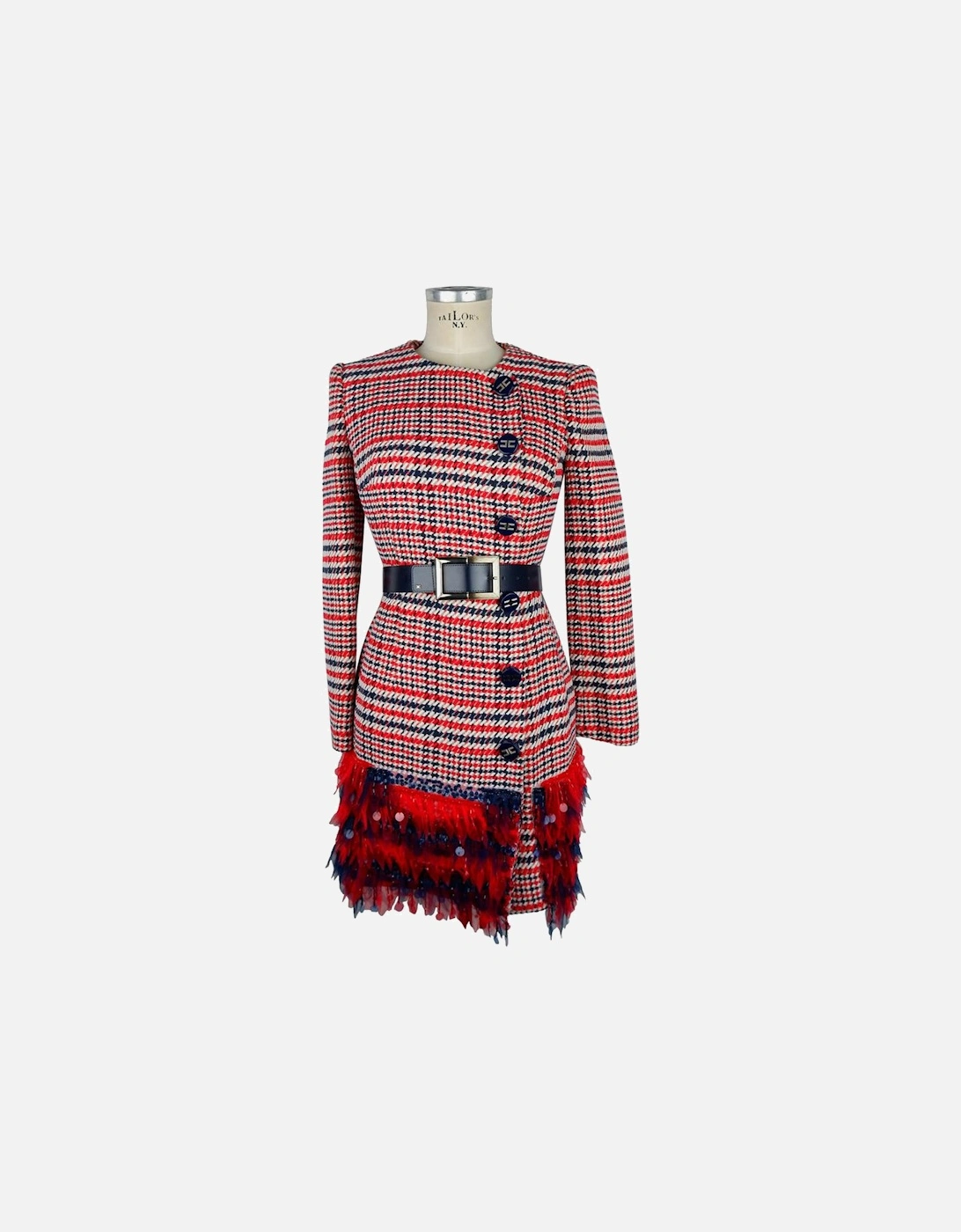 Red Houndstooth Coat EL8348 Women Dresses, 3 of 2