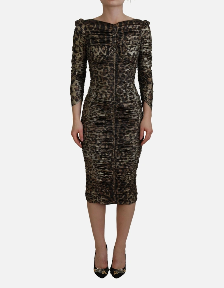 Leopard Print Ruched Mini Dress Women - Multicolor Dresses