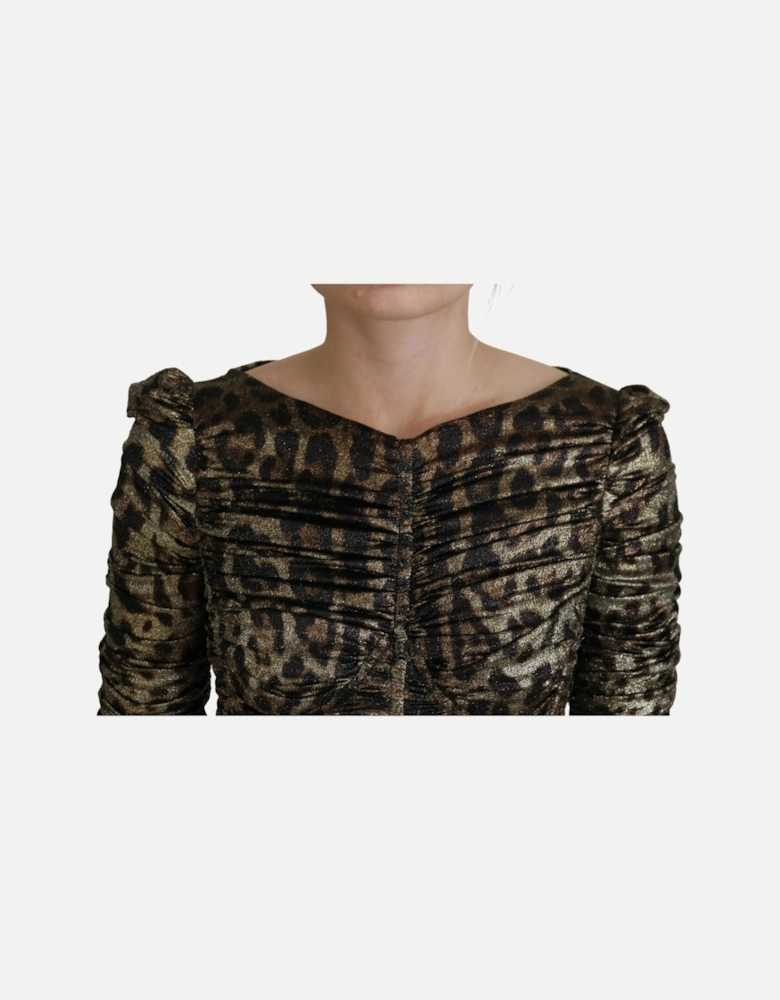 Leopard Print Ruched Mini Dress Women - Multicolor Dresses