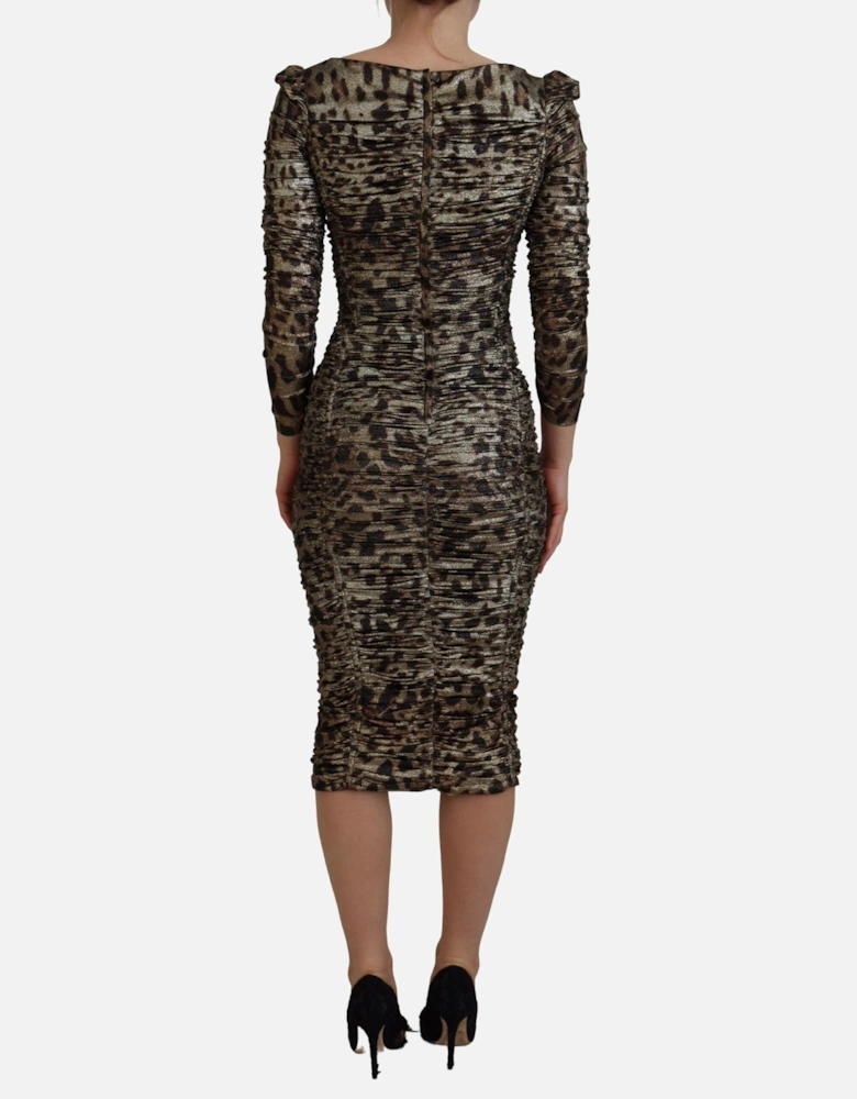 Leopard Print Ruched Mini Dress Women - Multicolor Dresses