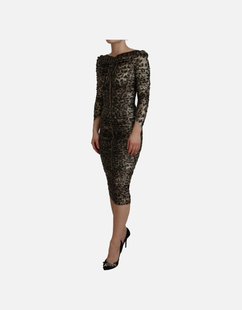 Leopard Print Ruched Mini Dress Women - Multicolor Dresses