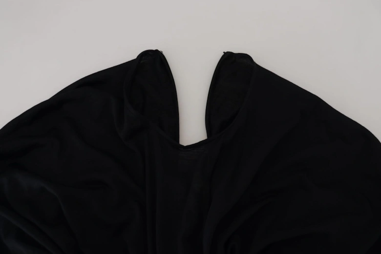 Rose Detail Midi Dress Long Sleeve Knit Midi Dress Women - Black