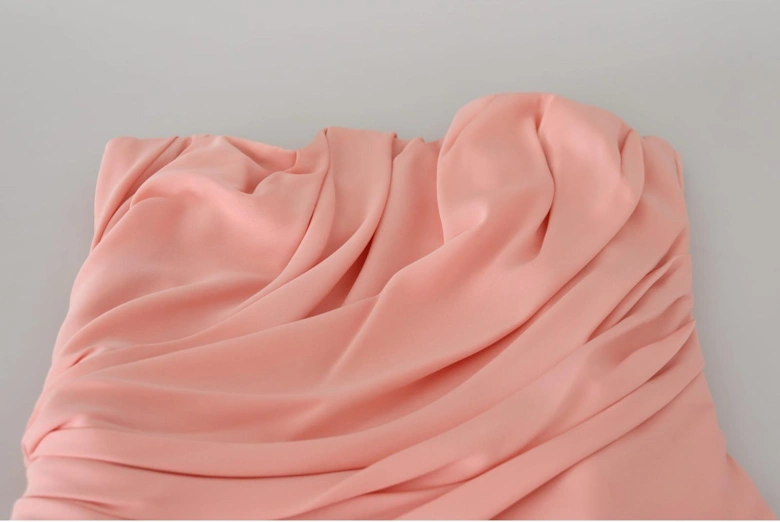 Strapless Midi Dress with Back Zip Closure Women - Pink Dresses