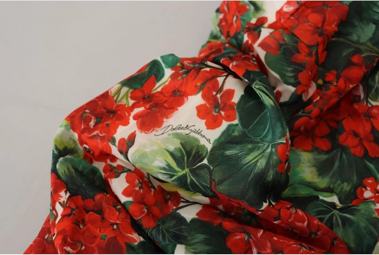 Floral Print Midi Dress Geranium Style Women - Multicolor Dresses