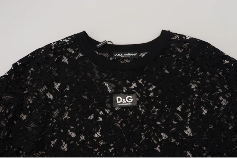 Lace Mini Dress 34 Sleeve Model DR28864 Women - Black Dresses