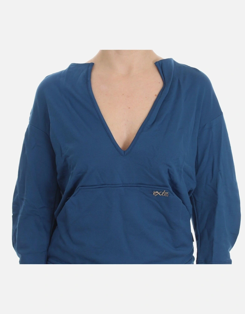 DRE10076 VNeck 34 Sleeve Top Women - Blue T-Shirts