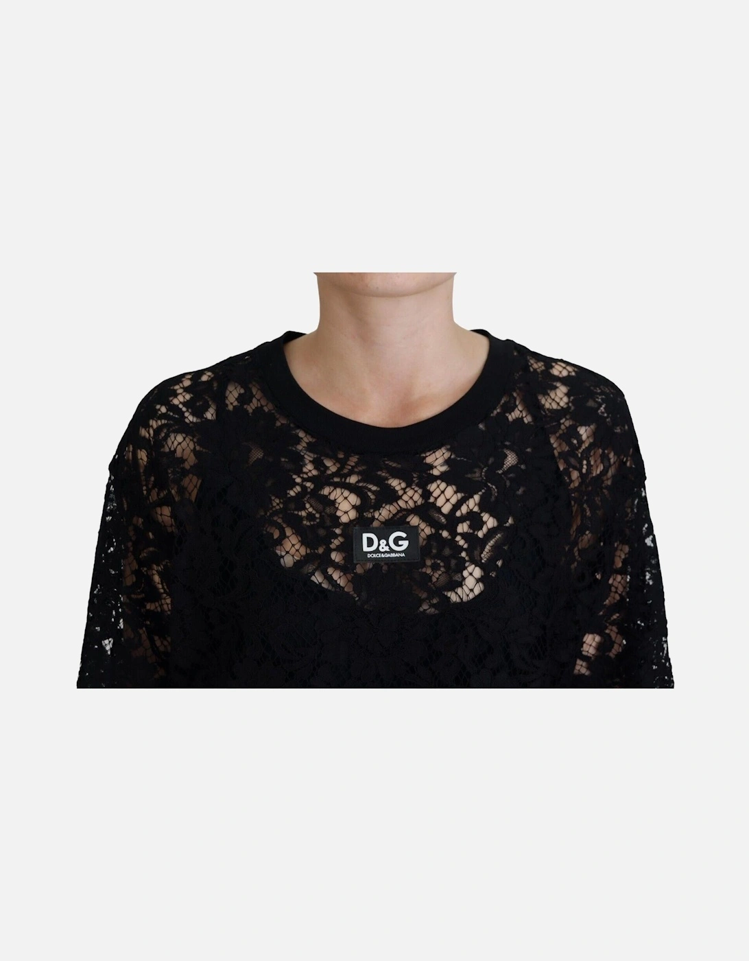 Lace Mini Dress 34 Sleeve Model DR28864 Women - Black Dresses