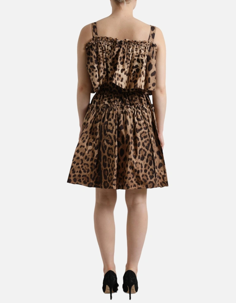 Leopard Print Mini Dress DR28942 Women - Brown Dresses