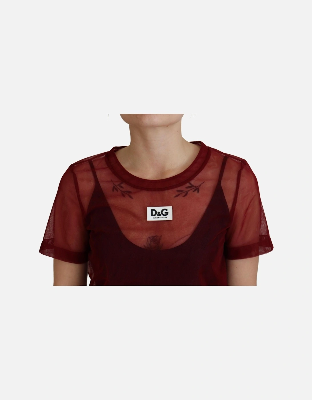 Mesh Mini Dress Burgundy Style Women - Maroon Dresses