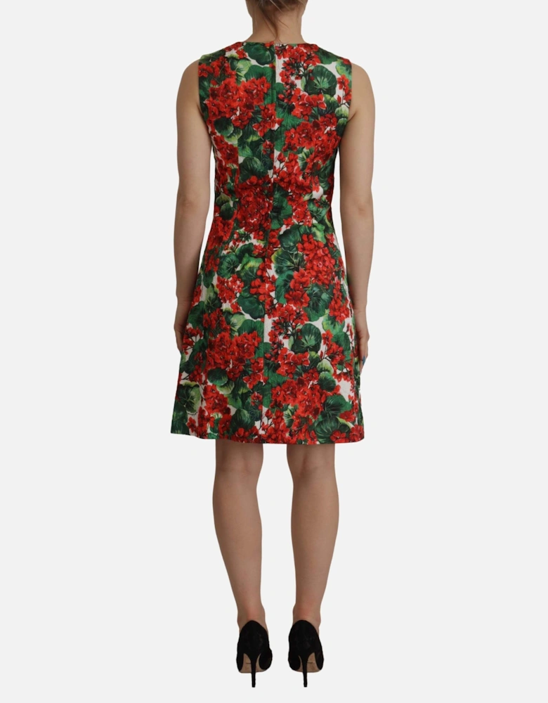 Floral Print Silk Dress ALine Mini Women - Multicolor Dresses