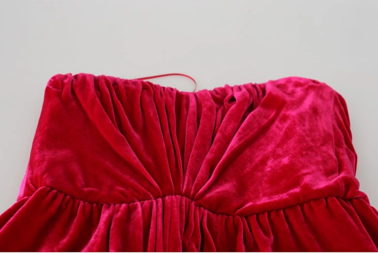 Velvet Strapless Aline Dress Women - Pink Dresses