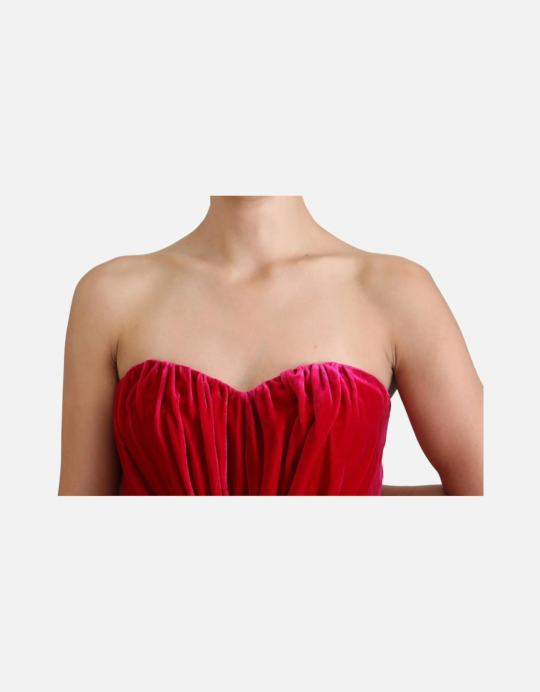 Velvet Strapless Aline Dress Women - Pink Dresses