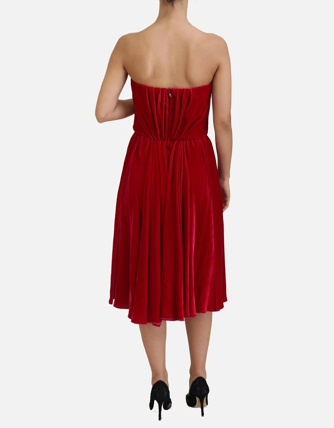 Velvet Strapless Aline Dress Women - Pink Dresses
