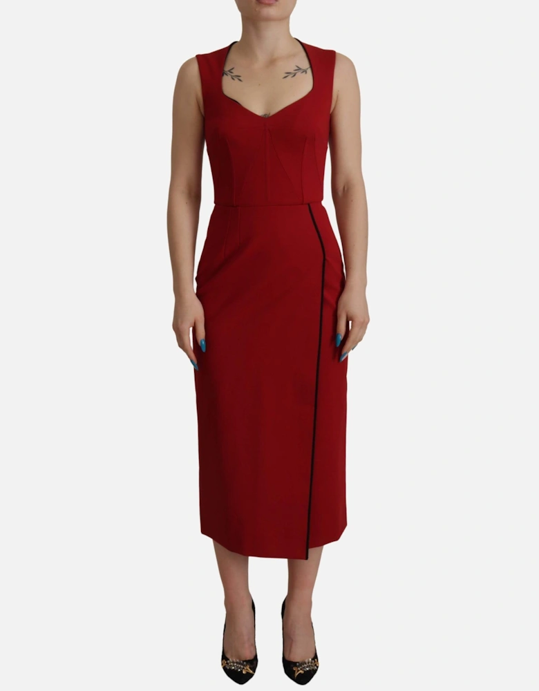 Dolce Gabbana Red Sheath Dress Women Dresses