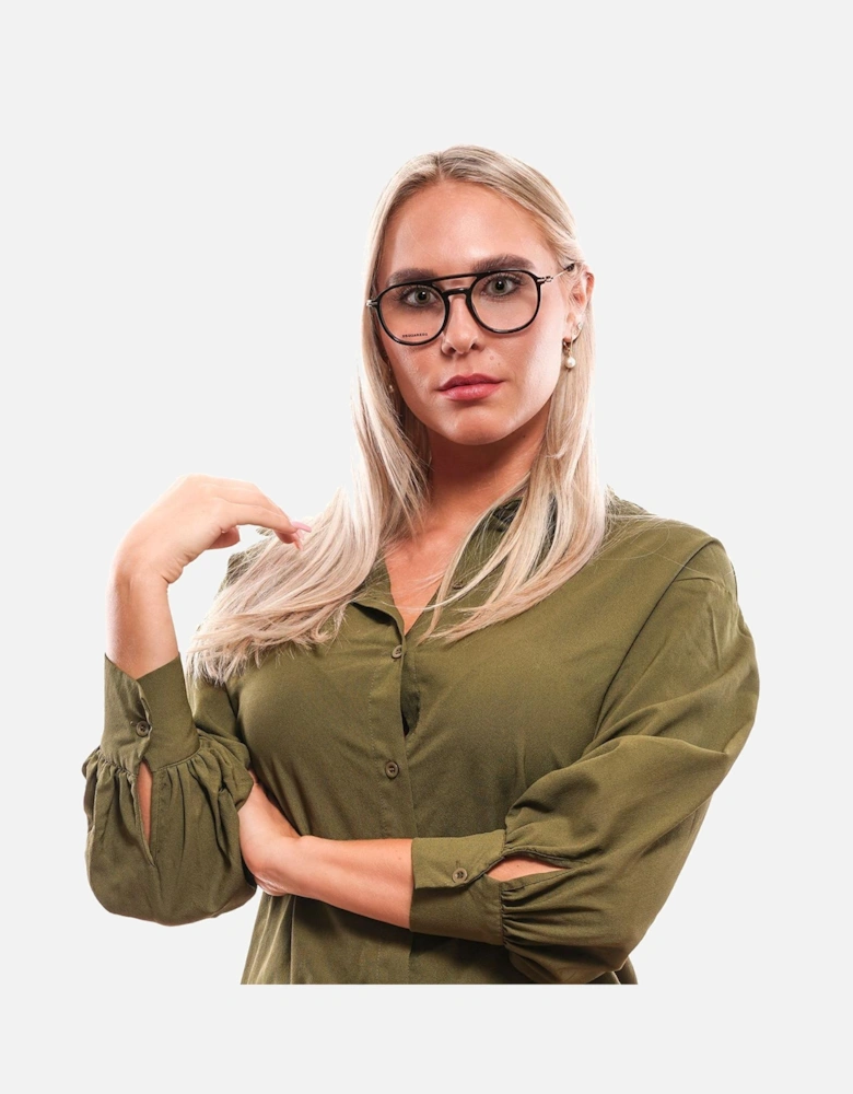 Black Metal and Plastic Full-Rim Glasses Unisex Frames