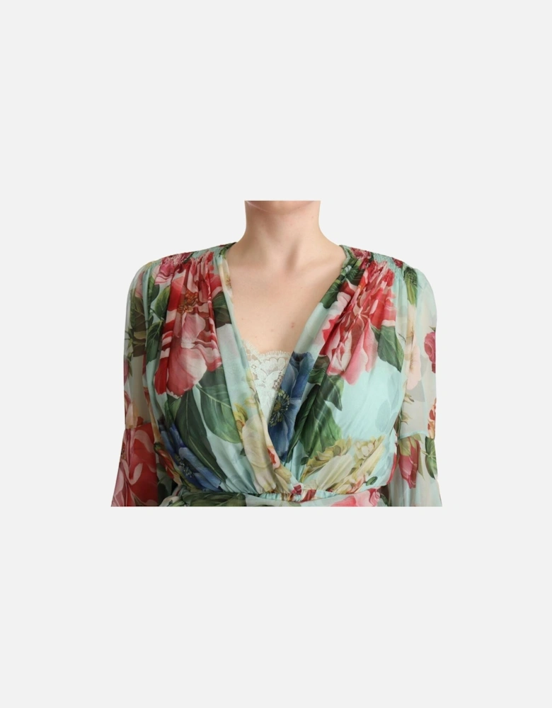 FloralPrint Silk Midi Dress Women - Multicolor Dresses
