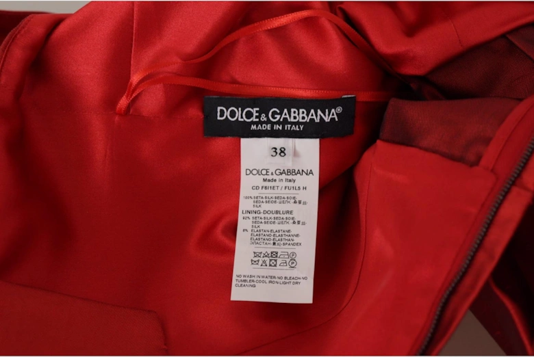 Red Silk Pleated Dress Sleeveless Square Neck Women Dresses