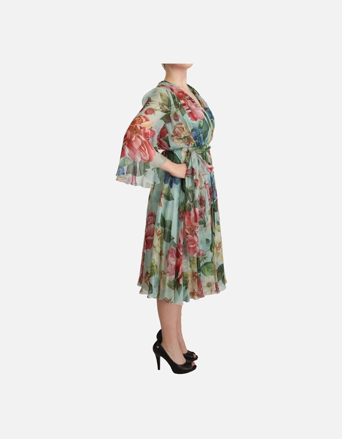 FloralPrint Silk Midi Dress Women - Multicolor Dresses