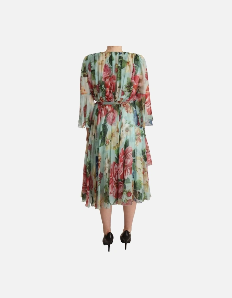 FloralPrint Silk Midi Dress Women - Multicolor Dresses
