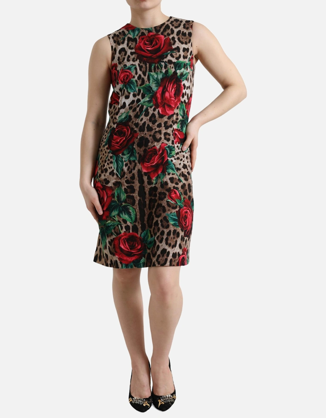 Floral Leopard Print Dress Women - Brown Dresses, 7 of 6