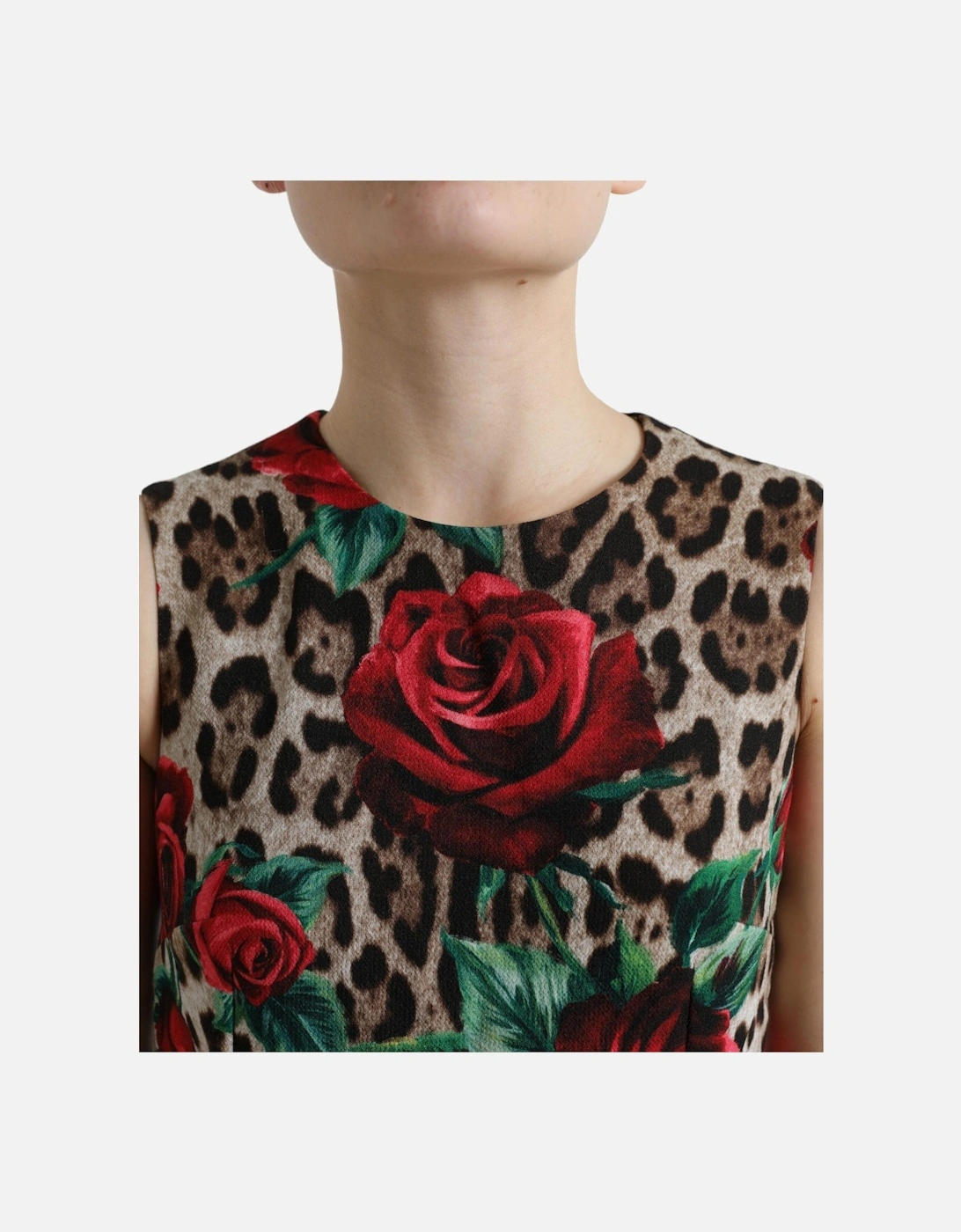 Floral Leopard Print Dress Women - Brown Dresses