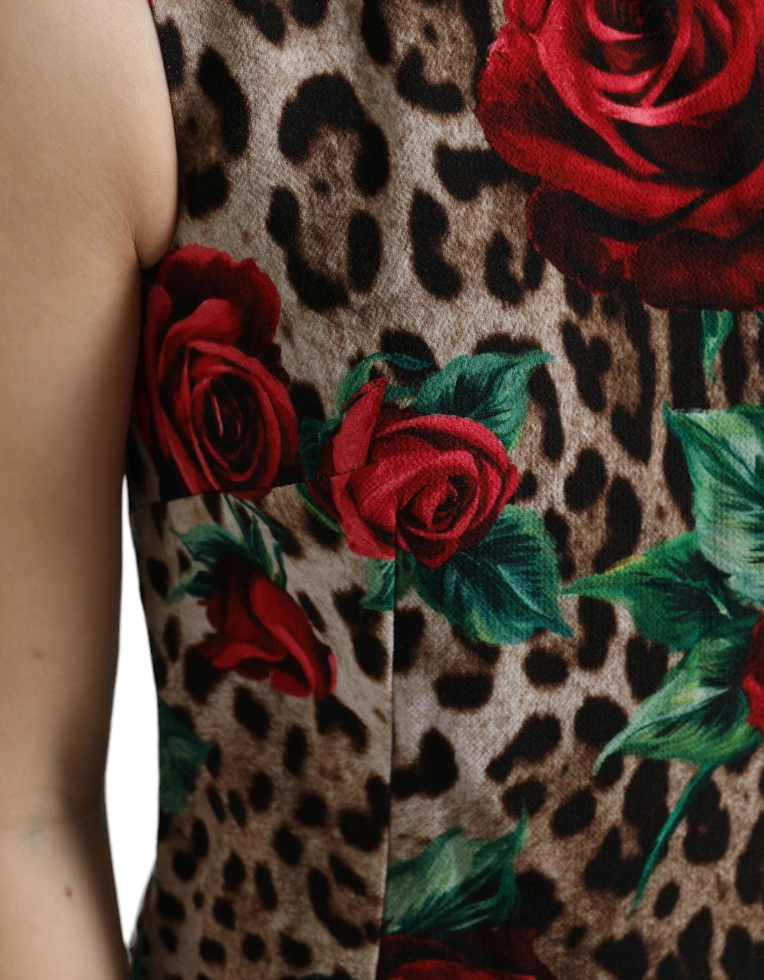 Floral Leopard Print Dress Women - Brown Dresses
