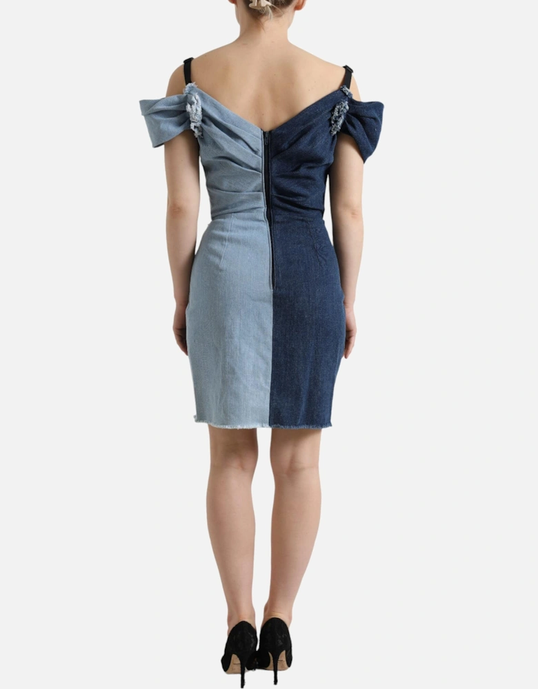 TwoTone Denim Mini Dress Women - Blue Dresses