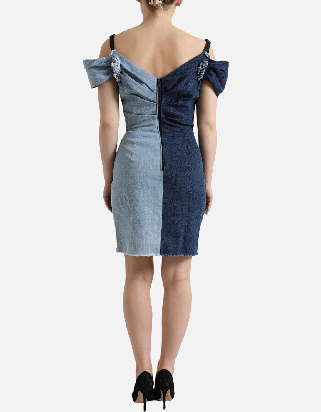 TwoTone Denim Mini Dress Women - Blue Dresses