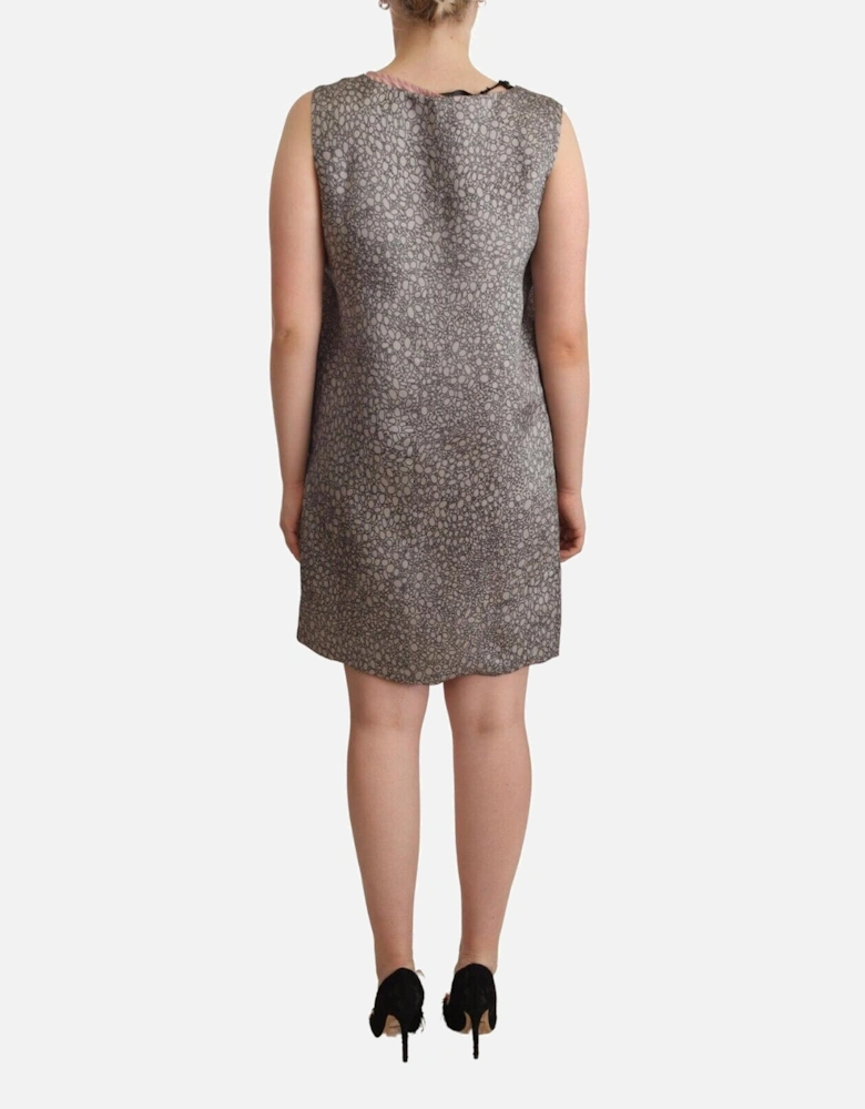 Silk Sleeveless Round Neck Shift Dress Women - Gray Dresses