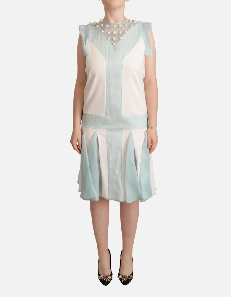 Sleeveless Shift Dress with Pearl Embellishments Women - Multicolor
