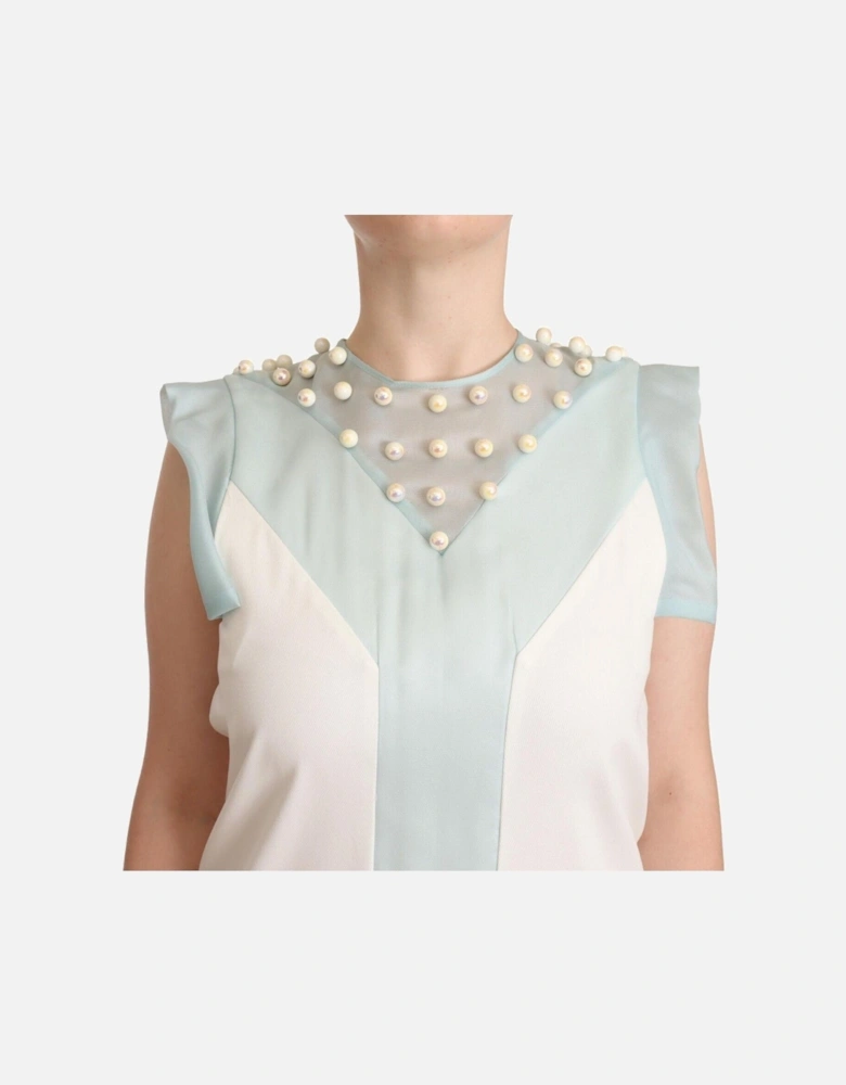 Sleeveless Shift Dress with Pearl Embellishments Women - Multicolor