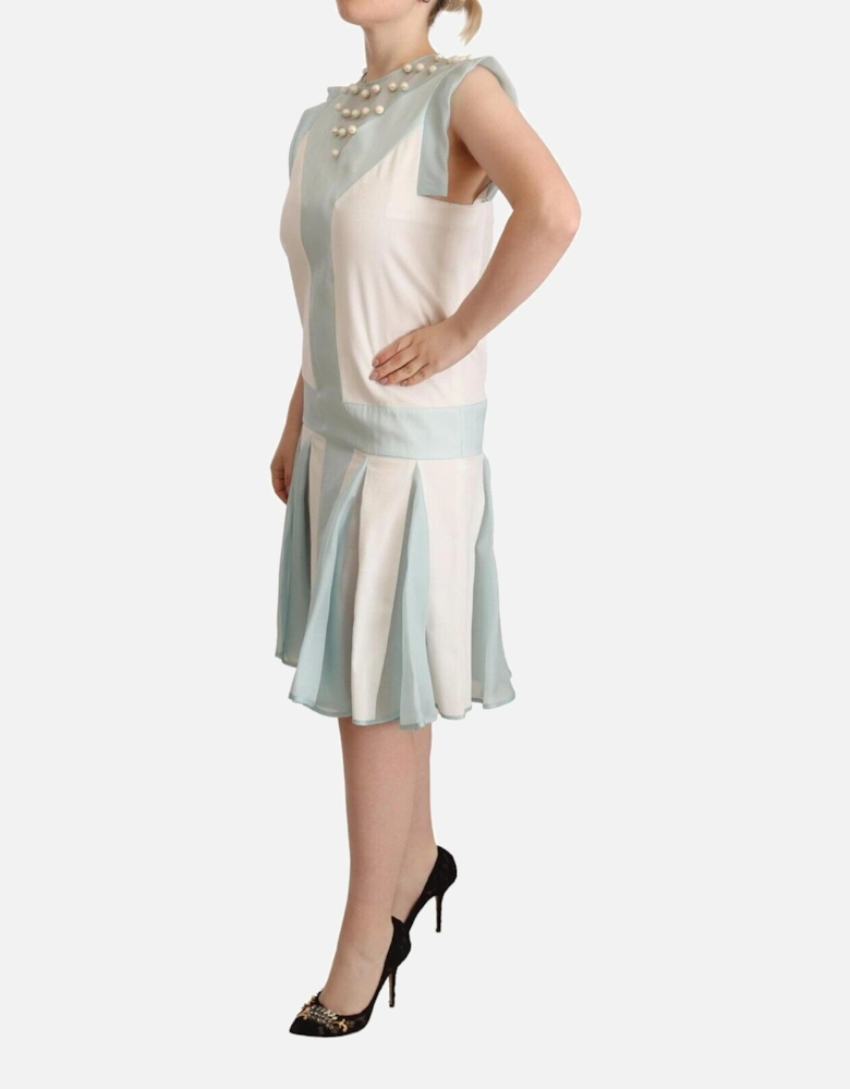 Sleeveless Shift Dress with Pearl Embellishments Women - Multicolor